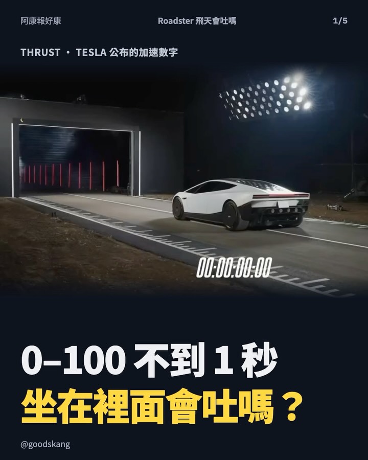 Roadster 飛天的時候駕駛會吐嗎？0–100 不到 1 秒，坐在裡面到底是什麼感覺？
