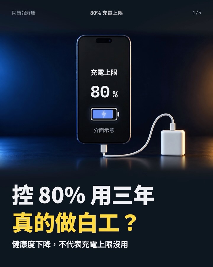 每天少充 20%,三年後電池還是老了——那鎖 80% 是做白工嗎?